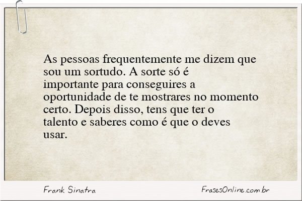 Frase de Frank Sinatra