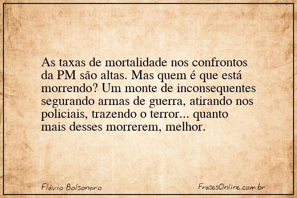 Frase de Flávio Bolsonaro