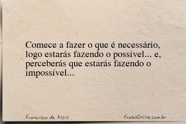 Frase de Francisco de Assis