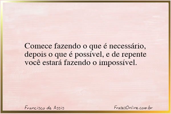 Frase de Francisco de Assis