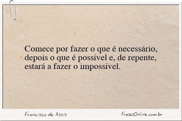 Frase de Francisco de Assis