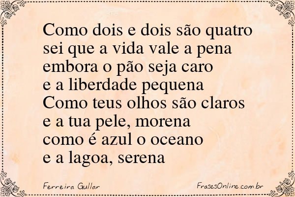 Frase de Ferreira Gullar
