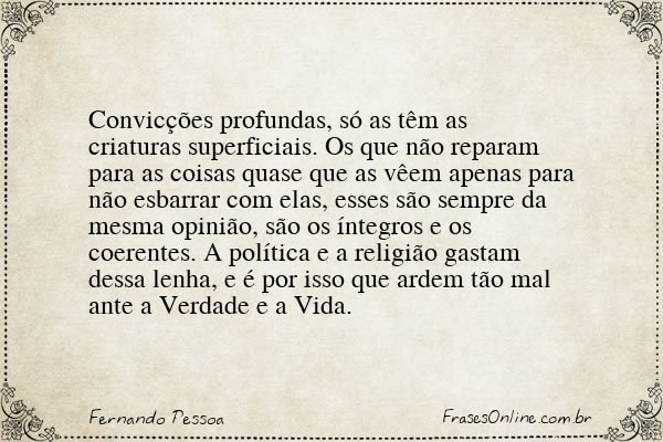 Frase de Fernando Pessoa