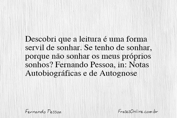 Frase de Fernando Pessoa