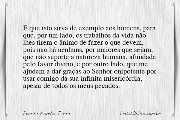 Frase de Fernão Mendes Pinto