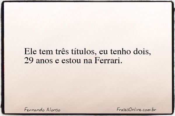 Frase de Fernando Alonso