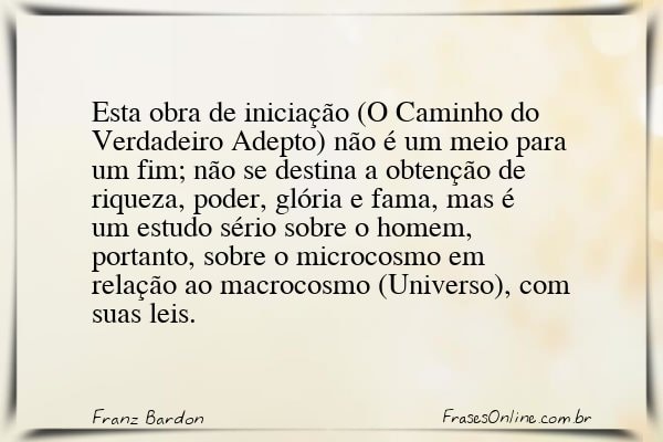 Frase de Franz Bardon