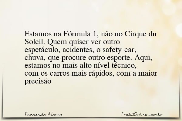 Frase de Fernando Alonso