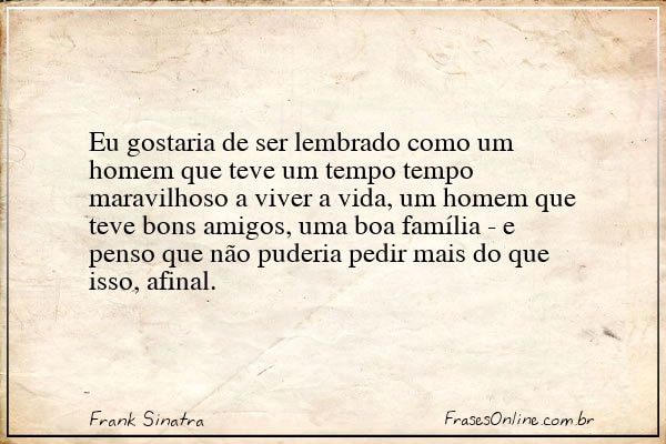 Frase de Frank Sinatra