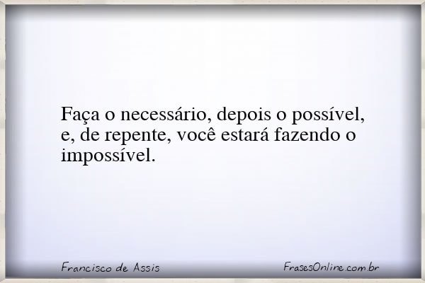 Frase de Francisco de Assis