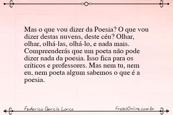 Frase de Federico García Lorca