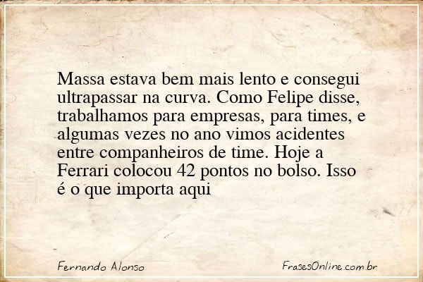 Frase de Fernando Alonso