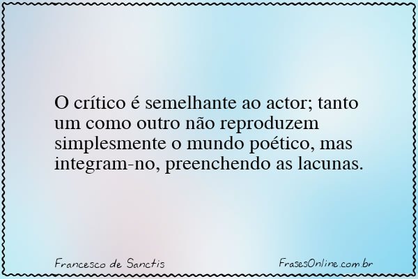 Frase de Francesco de Sanctis