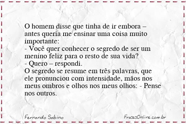 Frase de Fernando Sabino