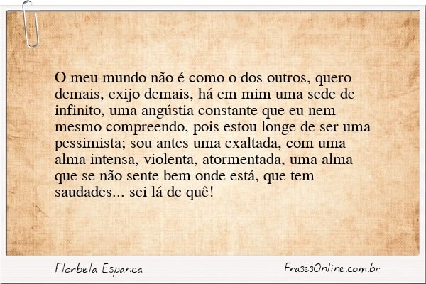 Frase de Florbela Espanca