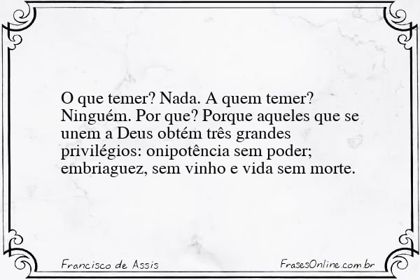 Frase de Francisco de Assis
