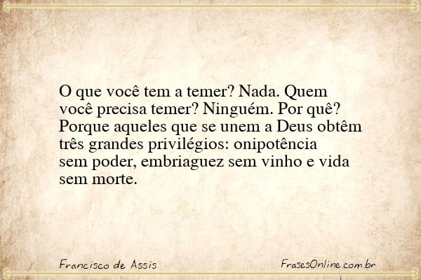 Frase de Francisco de Assis