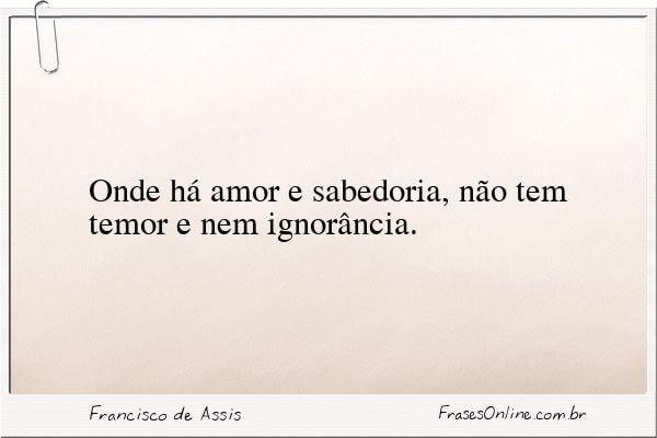 Frase de Francisco de Assis