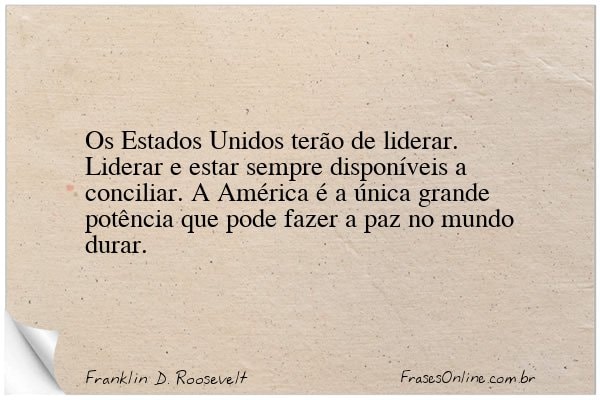 Frase de Franklin D. Roosevelt