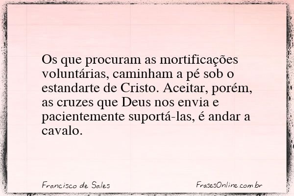 Frase de Francisco de Sales