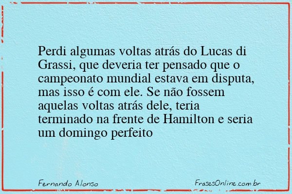 Frase de Fernando Alonso