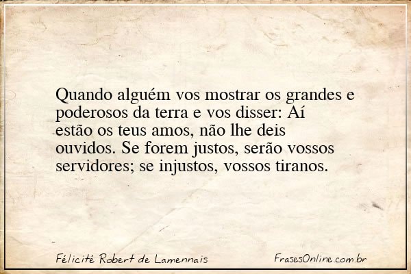 Frase de Félicité Robert de Lamennais