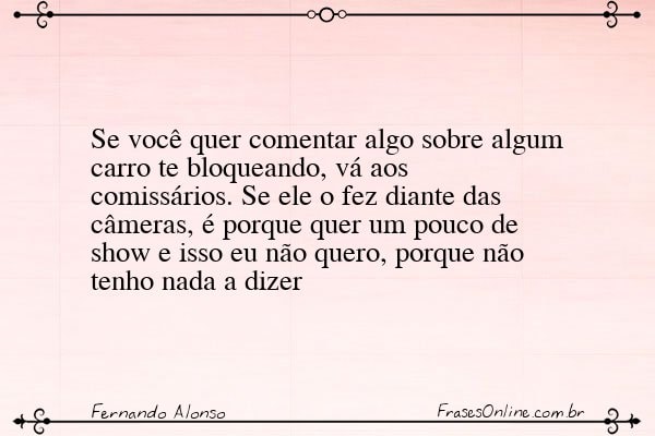 Frase de Fernando Alonso