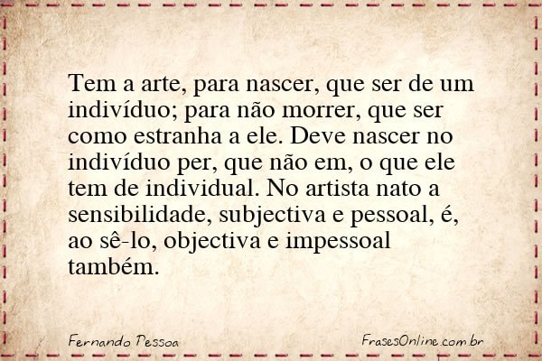 Frase de Fernando Pessoa