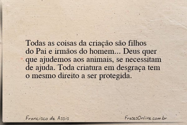Frase de Francisco de Assis