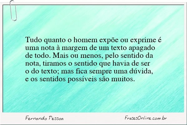 Frase de Fernando Pessoa
