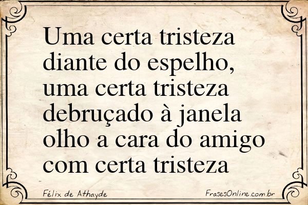 Frase de Félix de Athayde