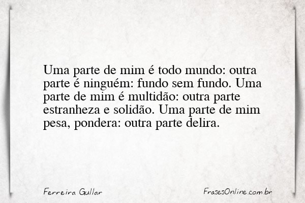 Frase de Ferreira Gullar