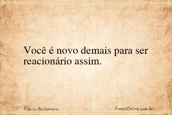 Frase de Flávio Bolsonaro