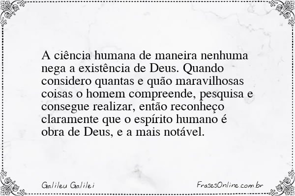 Frase de Galileu Galilei