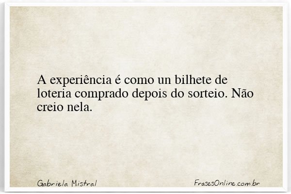 Frase de Gabriela Mistral