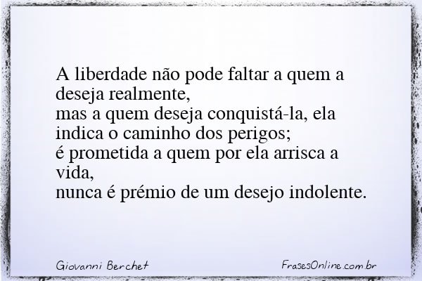 Frase de Giovanni Berchet