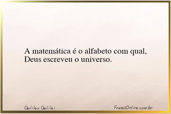 Frase de Galileu Galilei