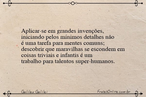 Frase de Galileu Galilei
