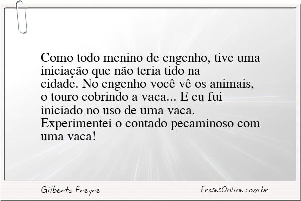 Frase de Gilberto Freyre
