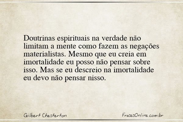 Frase de Gilbert Chesterton