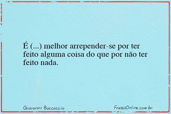 Frase de Giovanni Boccaccio