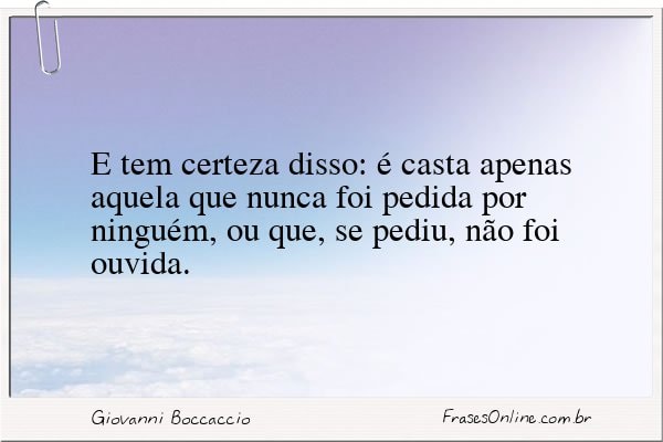 Frase de Giovanni Boccaccio