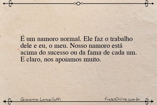 Frase de Giovanna Lancellotti