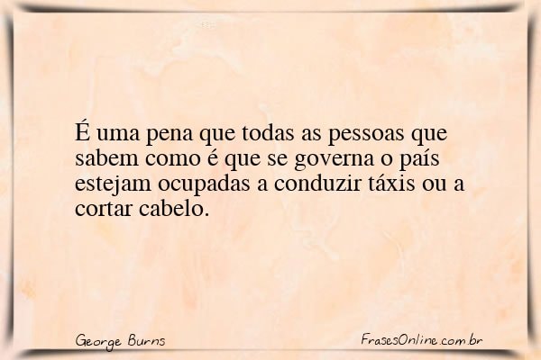 Frase de George Burns