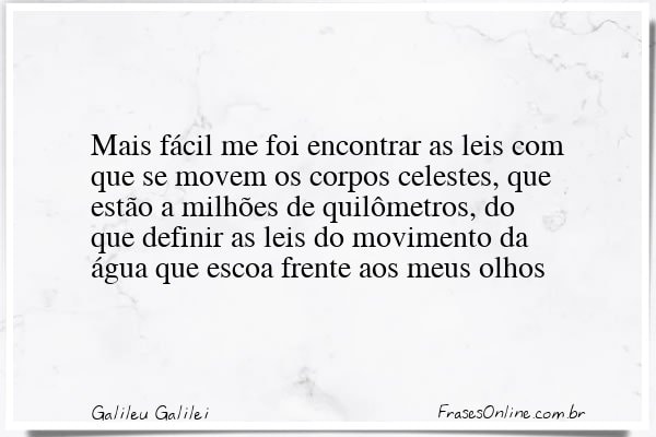 Frase de Galileu Galilei