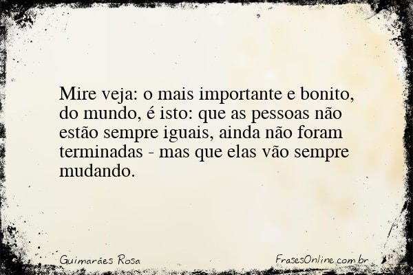 Frase de Guimarães Rosa