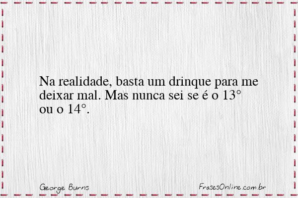 Frase de George Burns