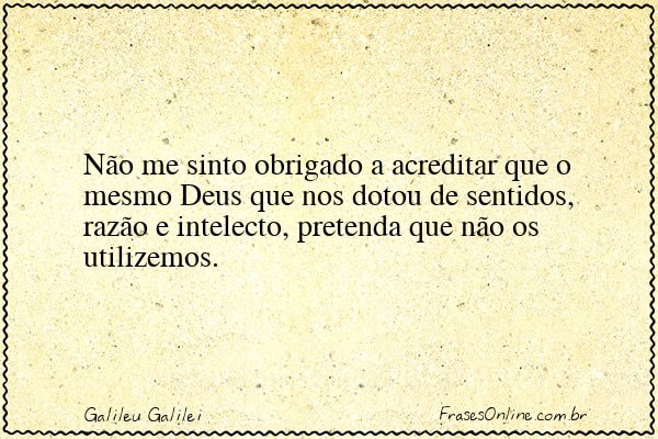 Frase de Galileu Galilei