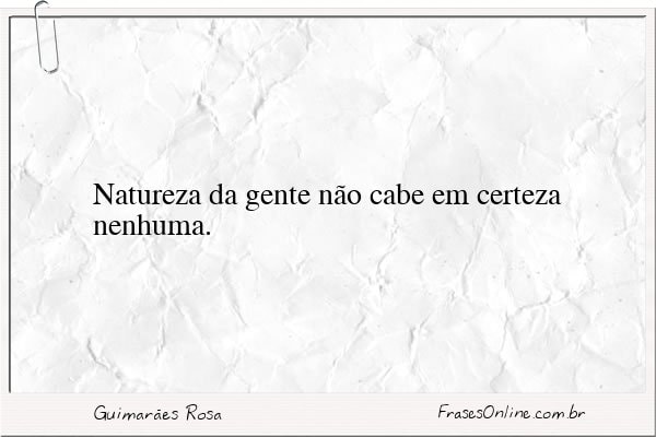 Frase de Guimarães Rosa