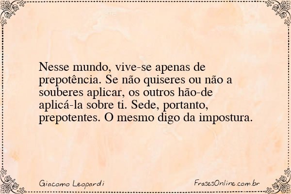 Frase de Giacomo Leopardi